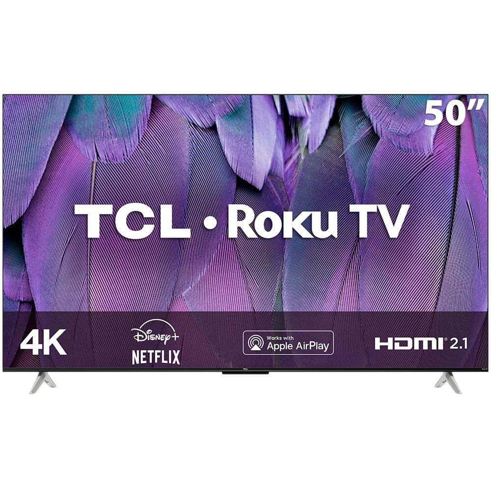 Smart TV LED 50" 4K TCL Roku TV RP630 WiFi, Dual Band, 4 HDMI, 1 USB, Controle por Aplicativo, Google Assistant, Alexa e Apple Homekit