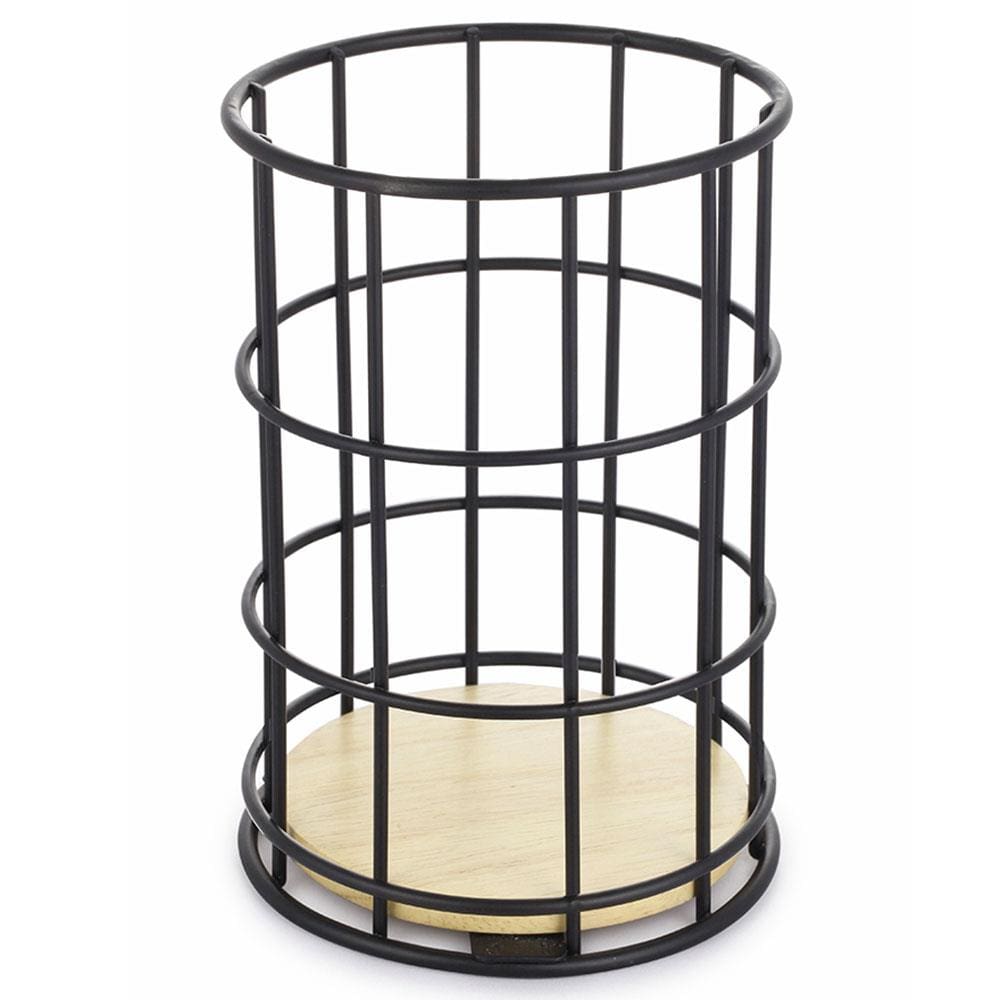 Porta Talheres L'Hermitage em Metal e Base de Madeira