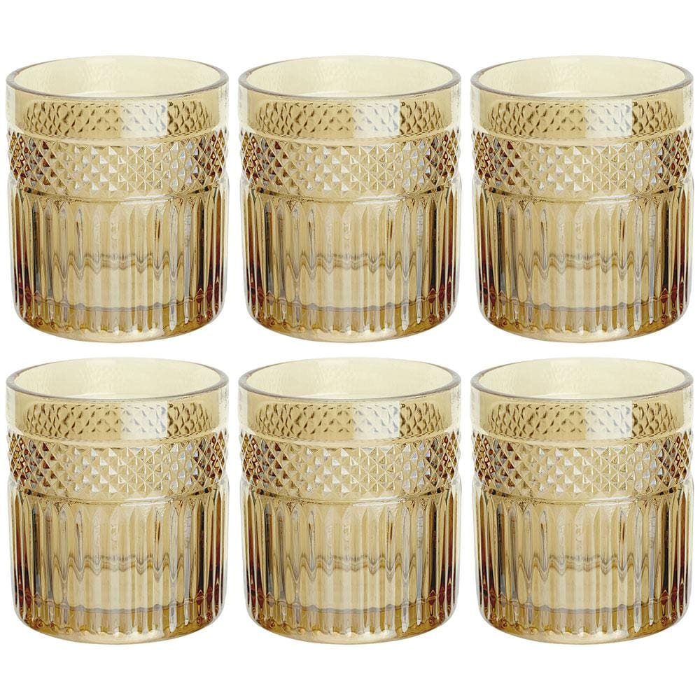 Conjunto de Copos Baixos L'Hermitage Palace Âmbar 330 ml - 6 Peças