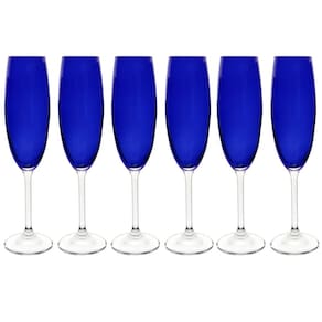 Conjunto de Taças para Champanhe Bohemia Gastro 220ml Azul Cobalto - 6 Peças
