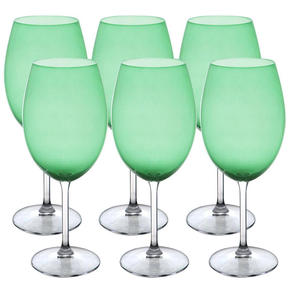 Conjunto de Taças para Bordeaux Bohemia Gastro 580ml Verde Limão - 6 Peças