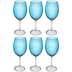 Conjunto de Taças para Água Bohemia Gastro 580ml Azul - 6 Peças