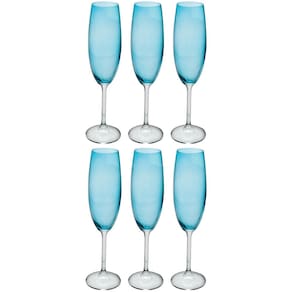 Conjunto de Taças para Champanhe Bohemia 57932 220ml Azul Turquesa - 6 Peças