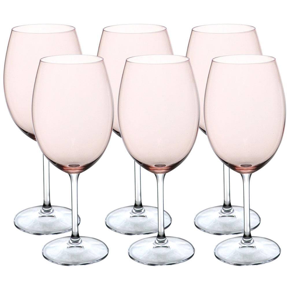 Conjunto de Taças para Água Bohemia Gastro 580ml Rosa Milenial - 6 Peças