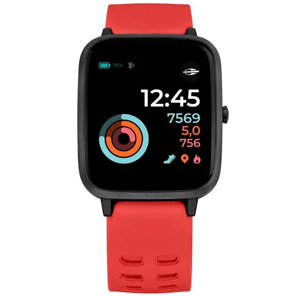 Smartwatch Mormaii Life MOLIFEAN/8R Unissex Vermelho com Sensor de Frequência Cardíaca, Notificações de Ligação, Cronômetro, Touchscreen