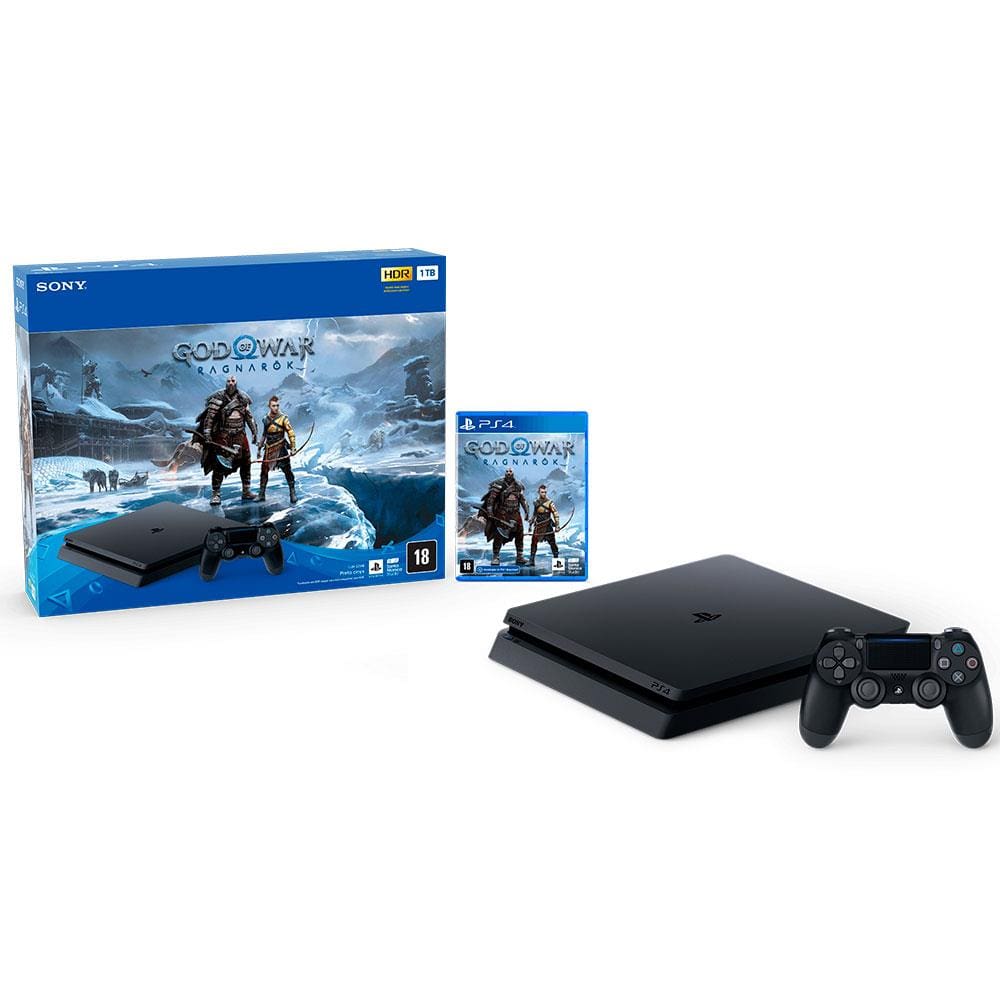 Console Sony Playstation 4 Slim Mega Pack, Com Controle Sem Fio