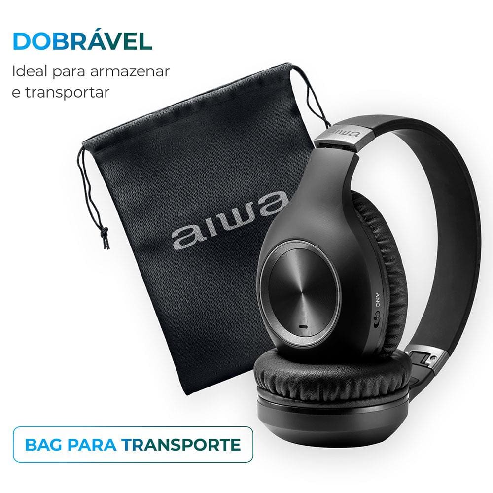 Headphone Aiwa AWS-HP-02-B – Preto | Casas Bahia
