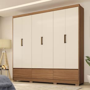 Guarda-Roupa Casal Demóbile Delucca com 6 Portas e 3 Gavetas - 233 cm de Largura