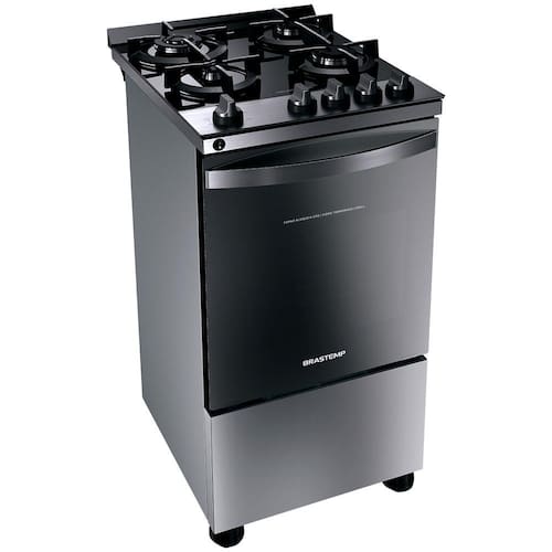 Fogão Brastemp 4 Bocas BFO4VBR com Mesa de Vidro, Dupla Chama e Grill Elétrico - Inox - 220V Menor preço em Fogão Brastemp 4 Bocas BFO4VBR com Mesa de Vidro, Dupla Chama e Grill Elétrico - Inox - 220V
