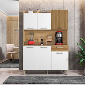 Cozinha Compacta Kit's Paraná Florence com 6 Portas, 1 Gaveta e 2 Prateleiras - 121,5cm de largura