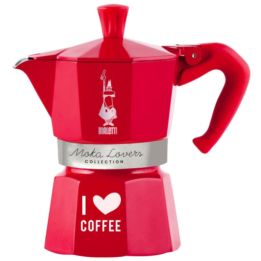 Cafeteira Italiana Bialetti Moka Express Coffee Fest em Alumínio 6 Xícaras - Vermelha