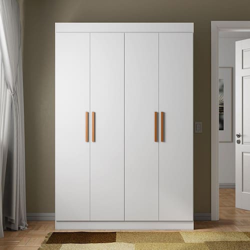 Guarda-Roupa Bartira Ville com 4 Portas, 2 Gavetas e 2 Prateleiras - 134cm de largura