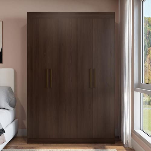 Guarda-Roupa Bartira Ville com 4 Portas, 2 Gavetas e 2 Prateleiras - 134cm de largura