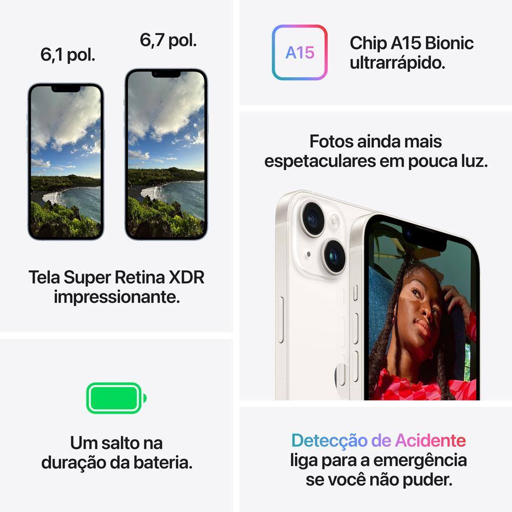 Apple iPhone 14 512GB Azul | Casas Bahia