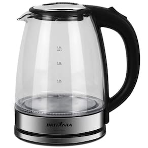 Chaleira Elétrica Britânia BCH11 Glass 1,8 L – Transparente/ Preta/Inox