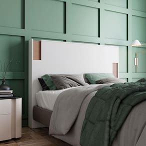 Cabeceira para Cama Box Casal e Queen Bartira Diplomata com Revestimento em Finish Foil