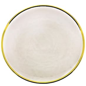 Prato para Sobremesa Wolff Agate em Cristal 21 cm - Dourado/Transparente