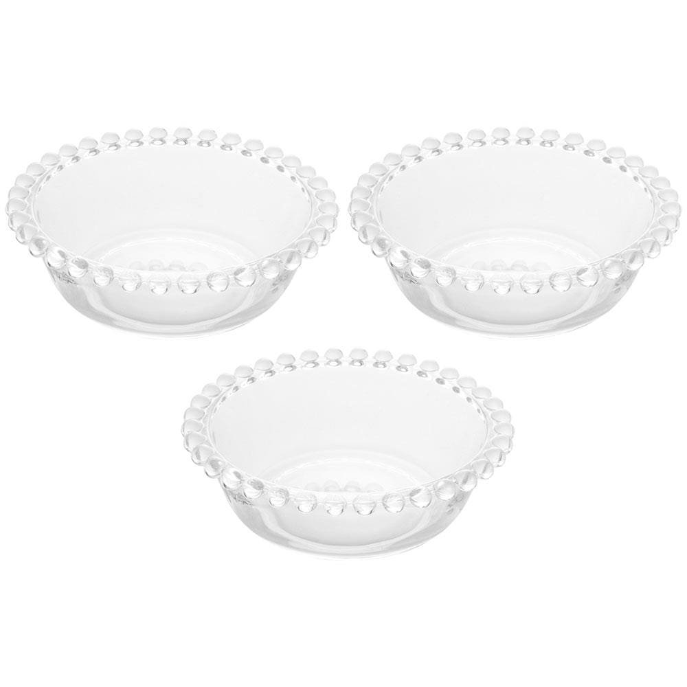 Conjunto de Bowls Wolff Pearl em Cristal 250 ml - 3 Peças