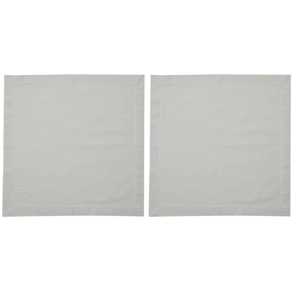 Conjunto de Guardanapos Wolff Mesa Ponto Ajour Luxo em Algodão Cinza - 2 Peças