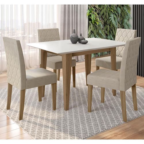 Conjunto Sala de Jantar Mesa e 6 Cadeiras Kate Espresso Móveis