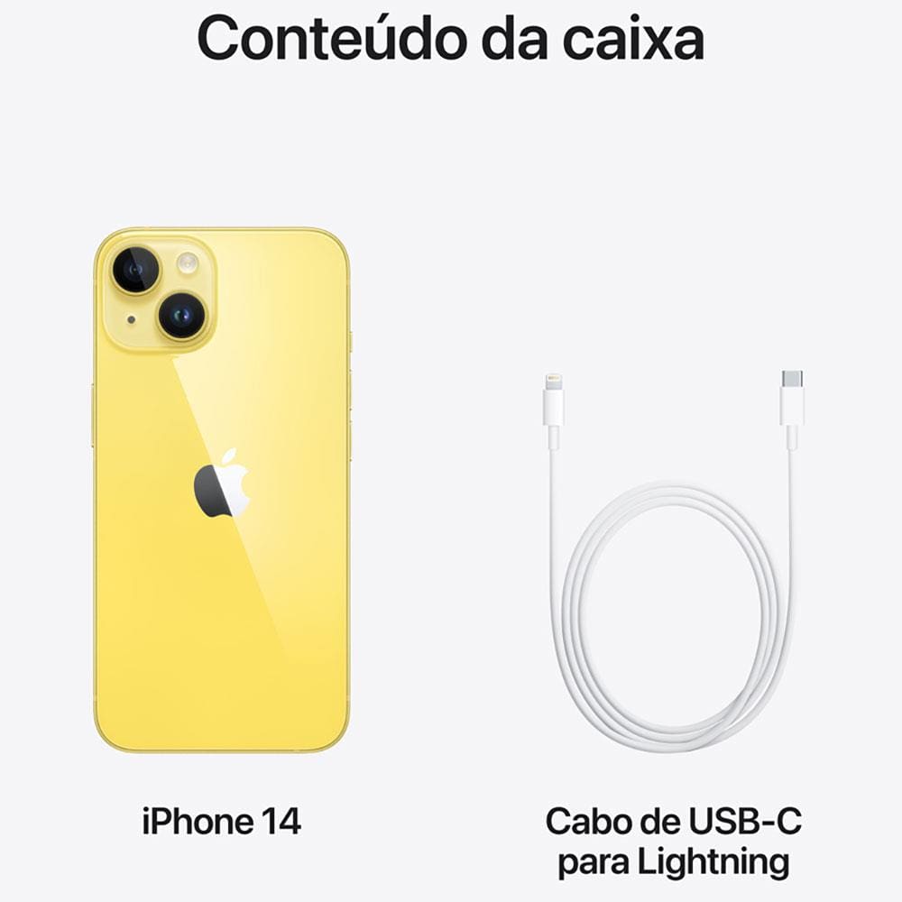 Apple iPhone 14 128GB Amarelo | Casas Bahia