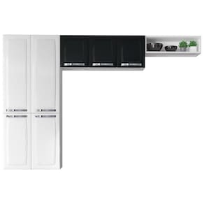 Cozinha Compacta Itatiaia Rose com 7 Portas e 6 Prateleiras - 245cm de largura
