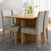 Mesa de Jantar Retangular Poliman Helo com 4 Cadeiras - 120 cm de Largura