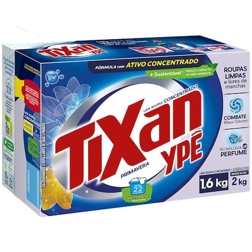 Sabão em Pó Tixan Ypê Concentrado Primavera - 1,6kg Menor preço em Sabão em Pó Tixan Ypê Concentrado Primavera - 1,6kg