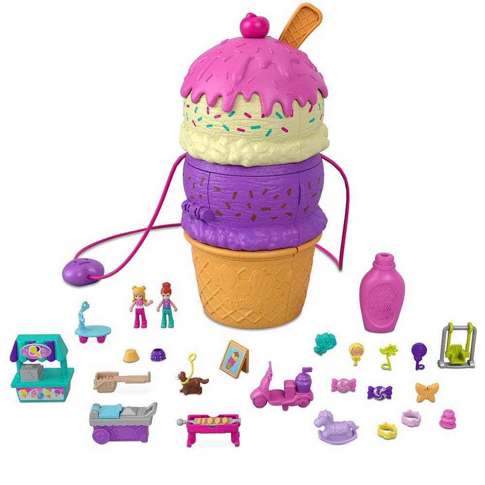 Carro Carnaval de Sorvete Polly Pocket DVJ67 Mattel - Bonecas