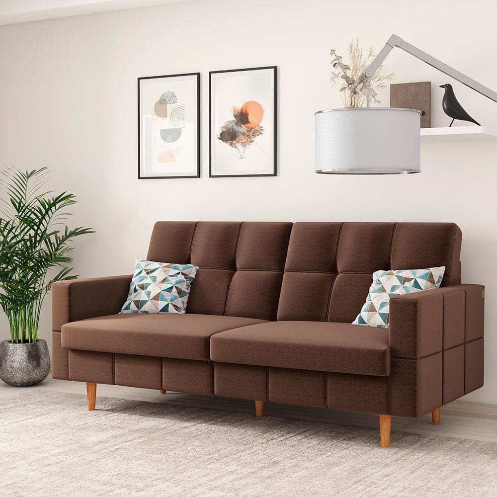 Sofá 2 Lugares Móveis Estrela Mojave com 180 cm de Largura e Revestido em Linho