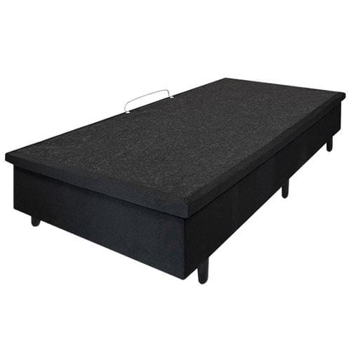 Base Box para Colchão de Solteirão MGA Lift Cotton com Baú e Pistão à Gás - 39x96x203cm - Preto