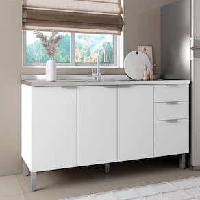 Balcão Bartira Universal com 3 Portas, 3 Gavetas e 2 Prateleiras - 150 cm de largura