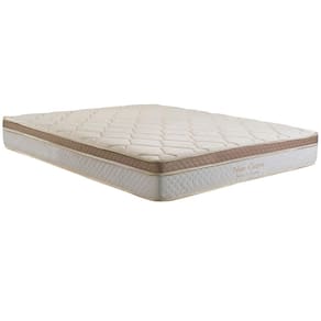 Colchão Casal Herval New Capri com Euro Pillow, Molas Ensacadas e 26x138x188 cm - Branco/Marrom/Bege