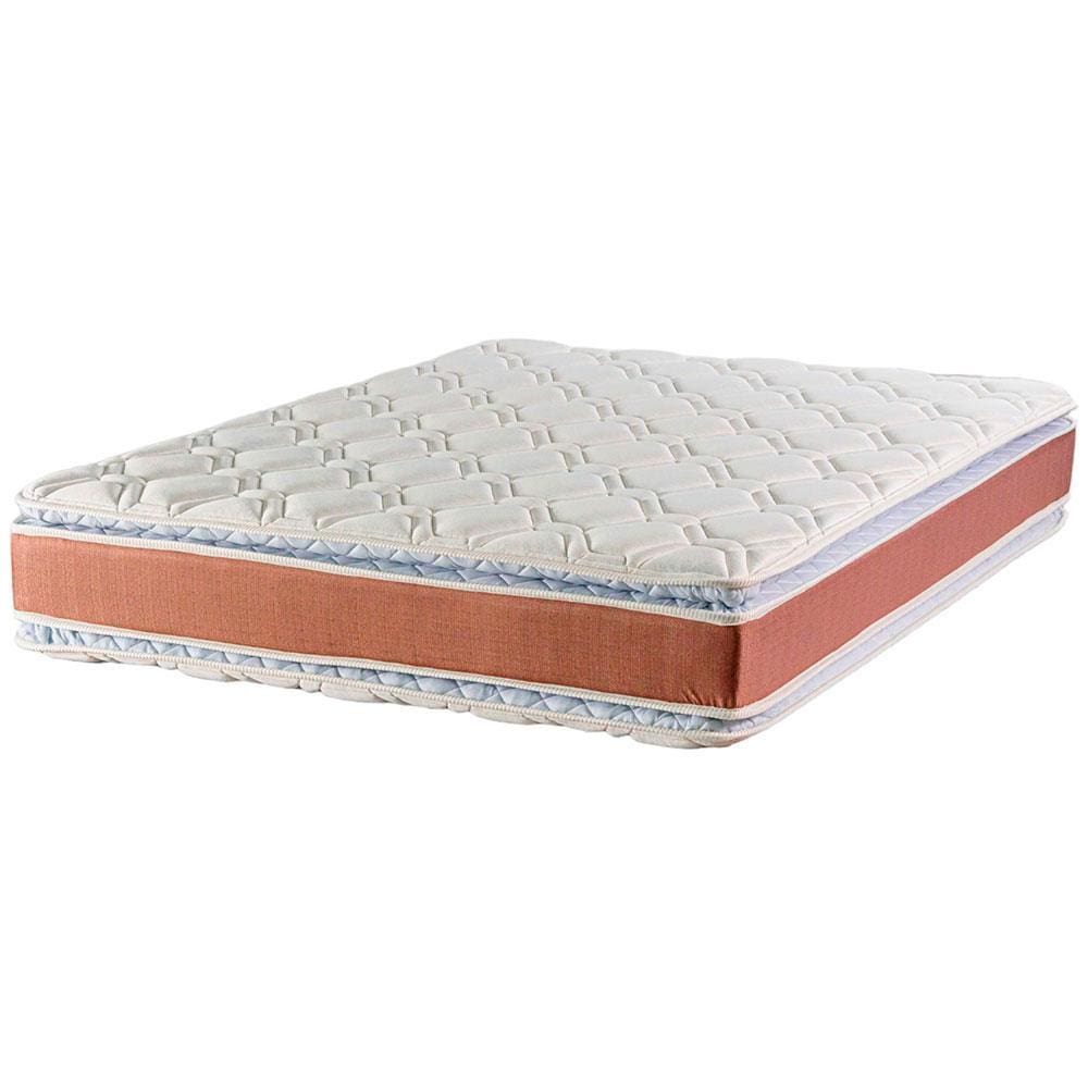 Colchão de Casal Luckspuma Sevilla Plus com Molas Ensacadas e Pillow Top Duplo 30x138x188cm - Rústico Marrom/Branco