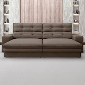 Sofá de 4 Lugares Ortonorte Pégasus, Retrátil/Reclinável com 230 cm de Largura e Revestido em Tecido Suede