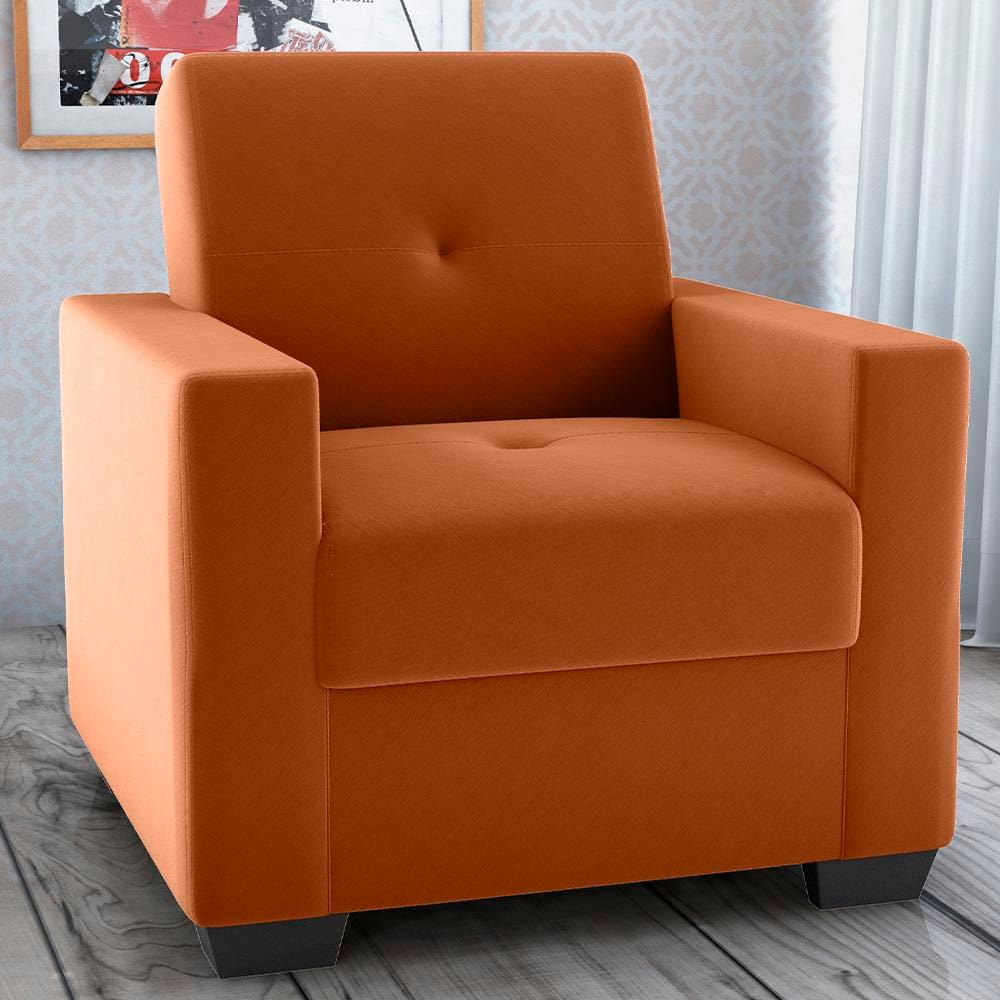 Poltrona Lavínia Matrix em Tecido Suede com Apoio para Braços - Cobre