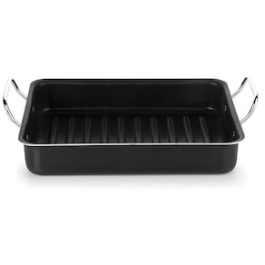 Assadeira Funda Multiflon Canelada Profissional com Alça - 30cm