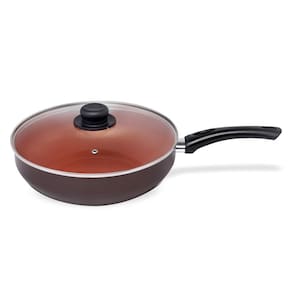 Frigideira Wok Multiflon Terracota com Revestimento Ultra 7 Marrom com Tampa - 28 cm