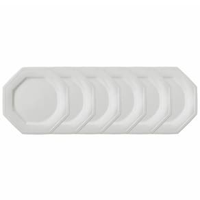 Conjunto com 6 Pratos Rasos Schmidt Prisma em Porcelana 28 cm - Branco
