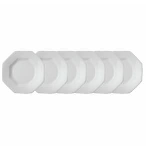 Conjunto com 6 Pratos Fundos Schmidt Prisma em Porcelana 24,5 cm - Branco