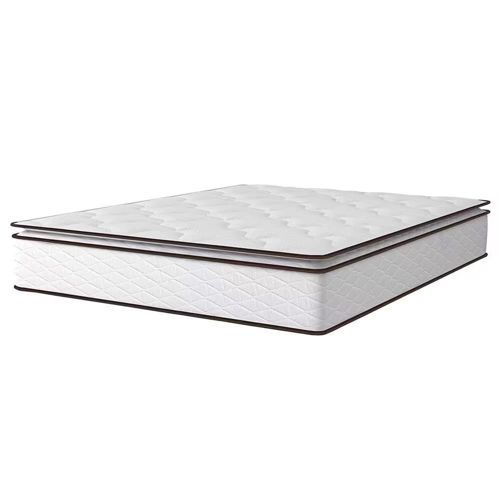 Colchão Queen Size Umaflex New Itália com Molas Ensacadas e Pillow Top D26 - 25x158x198cm - Branco/Marrom