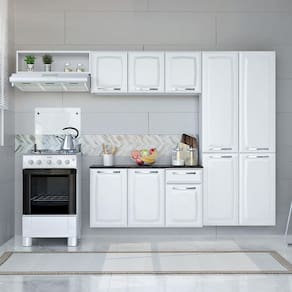 Cozinha Compacta Itatiaia Amanda Plus com 10 Portas, 1 Gaveta e 8 Prateleiras - 245cm de largura