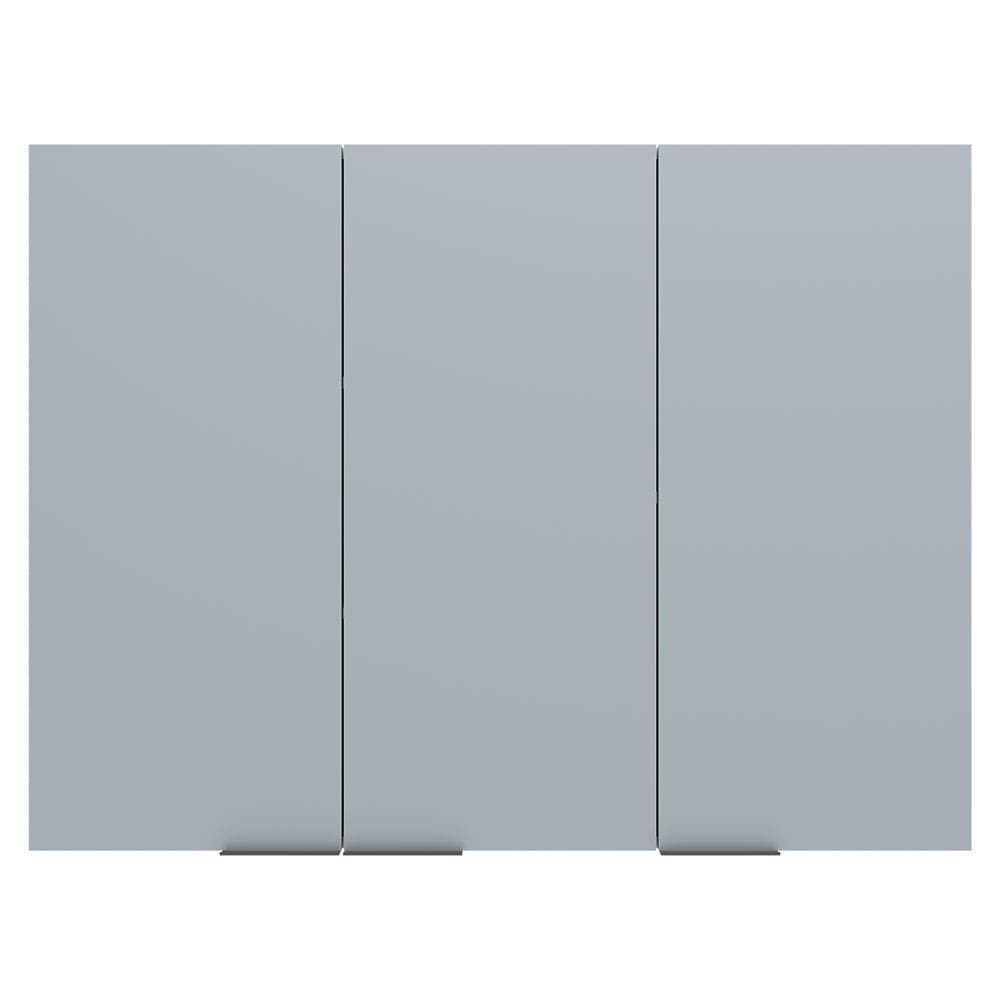 Armário Aéreo Bartira Cristal MDP 15mm com 3 Portas e 3 Prateleiras - 120cm de largura - Freixo/Azul Wood