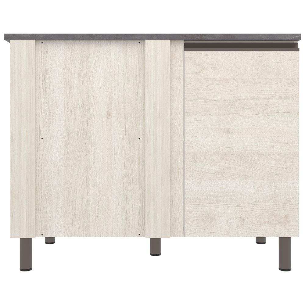Balcão de Canto Bartira Cristal MDP 15mm com 1 Porta e 1 Prateleira - 101cm de largura - Freixo