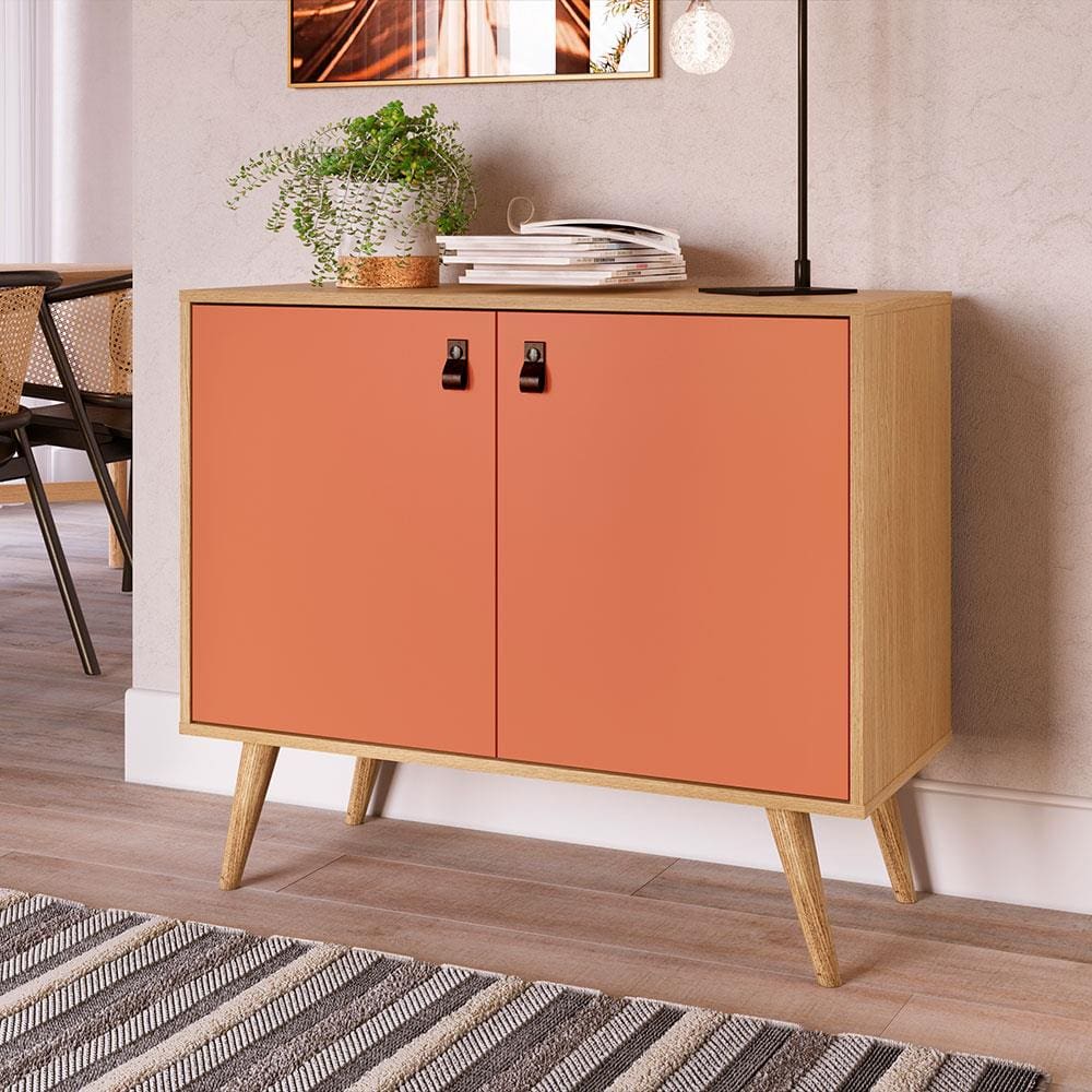 Buffet de Sala de Jantar Genialflex Amber com 2 Portas e 1 Prateleira - 90,8cm de largura  - Savana Argila