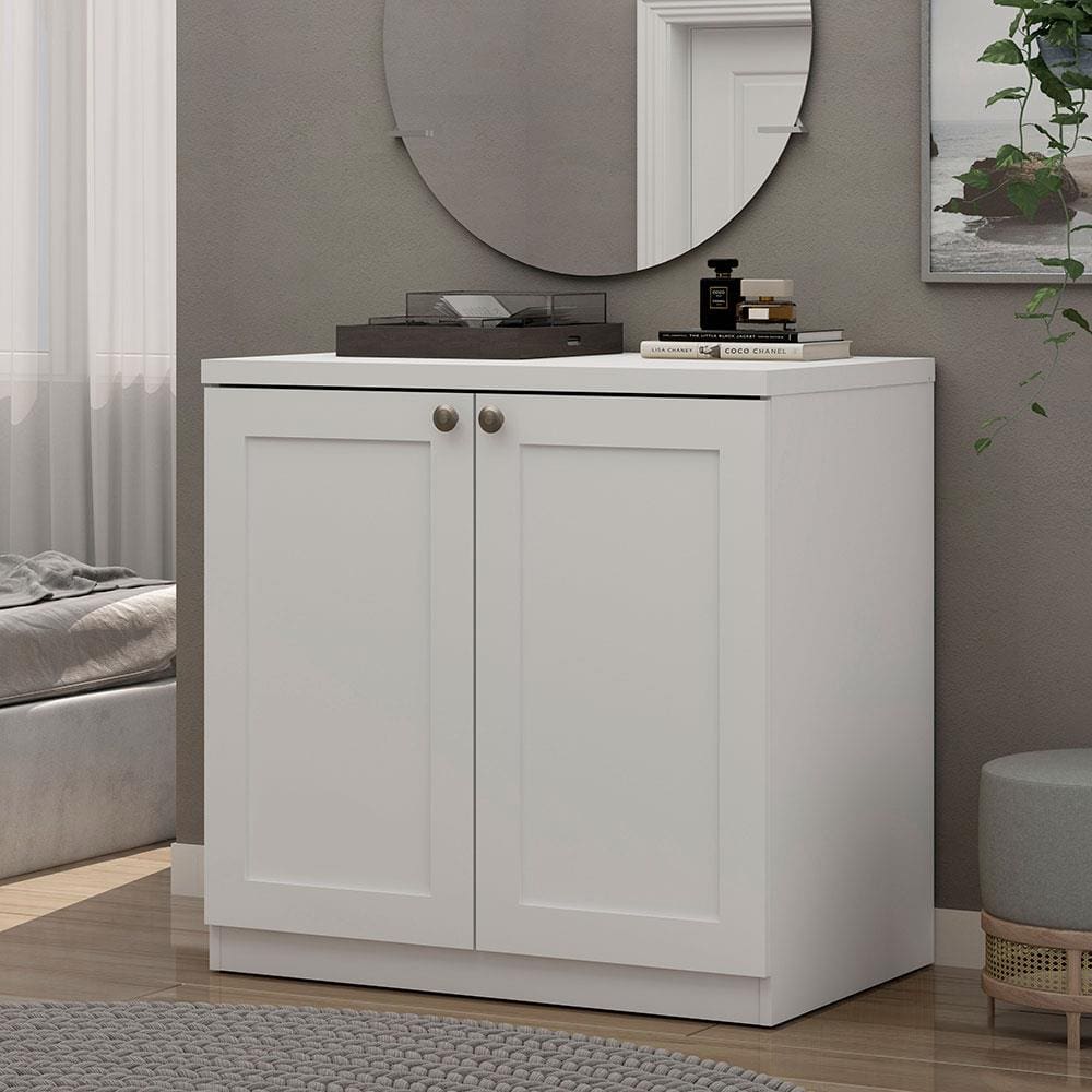 Cômoda Genialflex Infinity com 2 Portas e 79 cm de Largura - Branco Fosco