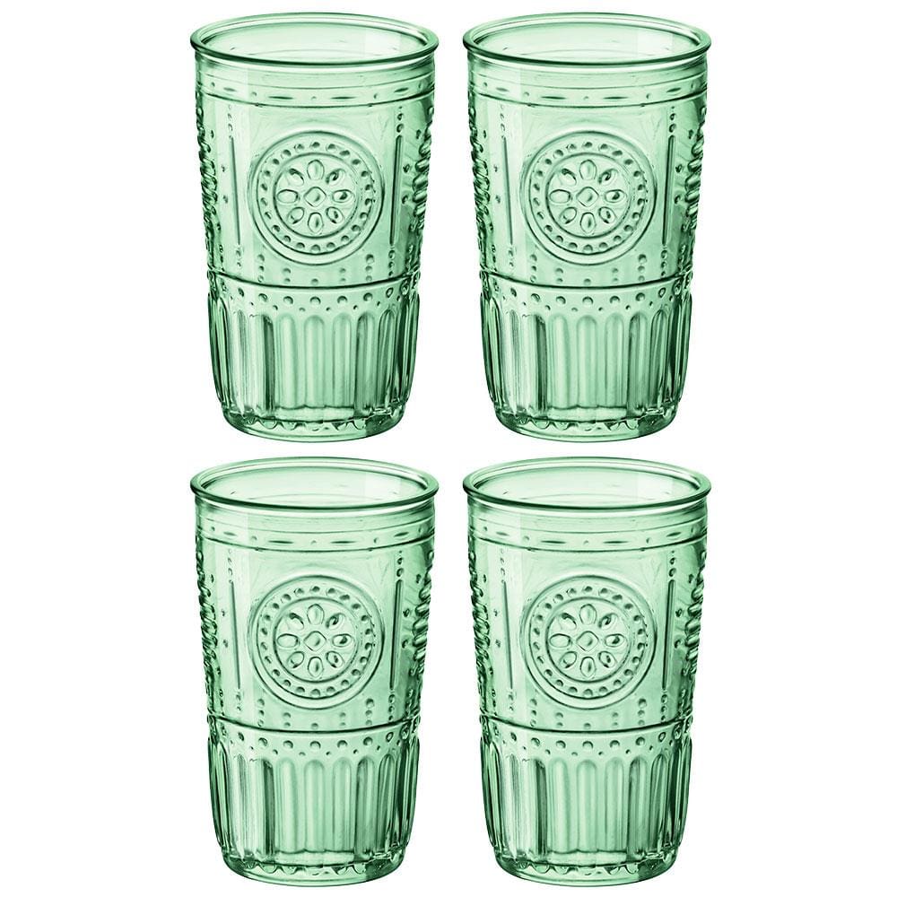Conjunto de Copos Luigi Bormioli Cooler Romantic Verde 475 ml - 4 Peças