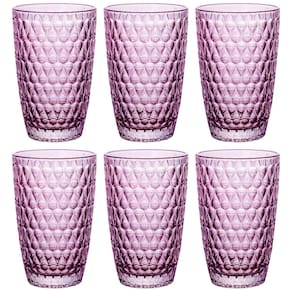 Conjunto de Copos L'Hermitage Amelie em Vidro Roxo 355ml - 6 Peças