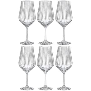 Conjunto de Taças para Água Bohemia Tulipa Optic em Cristal 550ml - 6 Peças