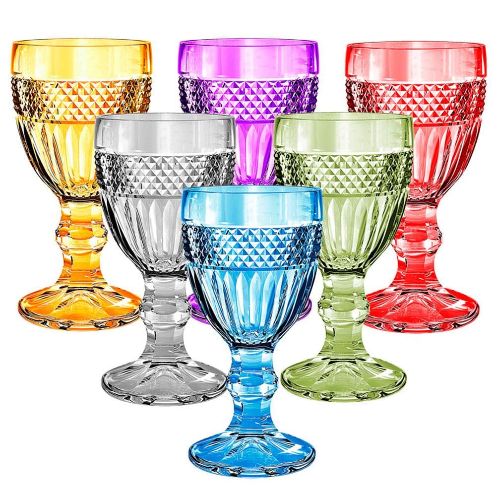 Conjunto de Taças L'hermitage Palace em Vidro Colorido 60ml - 6 Peças